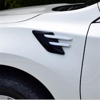 New Pair Car Side Fender Air Vent Outlet Decorative Molding Shark Gill Sticker Black