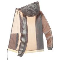 Men's Windbreaker Spring and Summer Light and Thin Color Matching Hooded Loose Outdoor Sunscreen Men's Jacket S pilka spalva