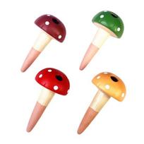 4Pcs Plant Watering Spikes Terracotta Self Watering Globes for Indoor Outdoor Plants Mushroom Shape Automatic Vacation Plant Waterer 4pcs