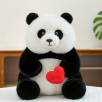 Nauja meilės panda lėlė, imituojantis didelis panda pliušinis žaislas, lėlė, super miela vaikų dovana 28 cm (0.3 kg) black