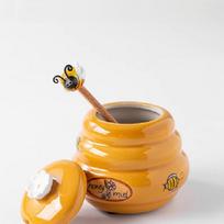 Joie Ceramic Honey Storage jar 140ml And Dipper Honey Jar With Lid Stir Bar For Honey Jar Supplies Kitchen Tools oranžinė