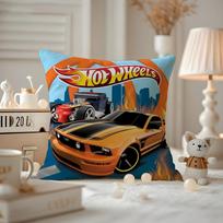 Pagalvės užvalkalas Spausdintas pagalvės užvalkalas Svetainės sofos pagalvės užvalkalui ir Miegamojo dekoravimui Šaunūs žaislai Hot Wheels Lenktynės 12x12Inch
