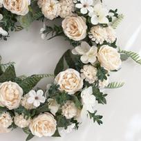 Red Artificial Wreath Rattan Silk Cloth Multifunctional Vintage Artificial Peony Flower Wreath for Door Decoration