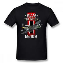 Antrojo pasaulinio karo War Thunder Vokiškas Me 109 naikintuvas Marškinėliai Naujas 100% Medvilnės Trumpomis Rankovėmis Apvalia Kaklo Marškinėliai Laisvalaikio Drabužiai Vyriškas Viršus S gray
