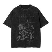 Anime Death Stranding Graphic T Shirts Vintage Washed Cotton TShirt for Men Women Clothing Summer Short Sleeve Oversized Tees S