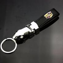 For Cadillac ATS BLS CT4 CT6 STS XLR XT4 XT5 XTS Escalade EXT SLR Leopard Head Leather Car Keyring Keychain Holder Gift Pendant juoda