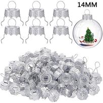 50PCS Aluminium Christmas Ball Caps Electroplating Gold Silver Christmas Tree Decorations DIY Metal Hangers Cap Home Decor
