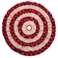 Luxurious Holiday Decoration Checked Burlap Cake Tree Skirt For Christmas 116cm