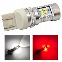 W21/5W Led Żarówka 7443 12V Canbus Biało-Czerwona, Dwukolorowa Mocna