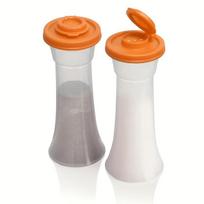Large Salt Pepper Shaker with Red Lid, Moisture Proof Airtight Spice Container for Camping Picnic Outdoor Kitchen, Travel BBQ šviesiai pilka spalva