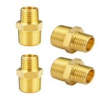 3/4”GHT X 1/2”NPT Male Connector, Brass Nipple Garden Hose Convert Adapter 4PCS
