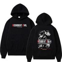 2026 CAPCOM Žaidimas Resident Evil 4 Spausdintas Hoodie Vyriškas Vintažinis Ilgomis Rankovėmis Puloveris Palaidinė Madingas Vilnos Per dydį Gobtuvas Gatvės Stiliaus 4XL juoda