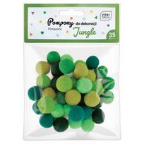 Dekoracija pomponai MIX Jungle green 35vnt./2cm