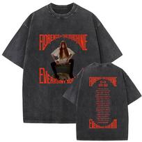 Vintage Washed Florence The Machine Everybody Scream Tour  Logo Tshirts Men Women ONeck Clothing Fashion Oversized T Shirt S