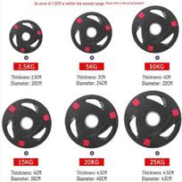 TLXT Three-Hole Rubber Coated Cast Iron Barbell Grip Plate