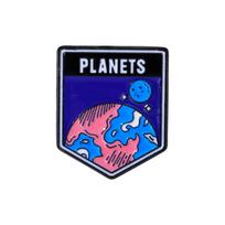 4 Styles Funny Space Adventure Universe Planets Design Enamel Brooches Spaceman Astronaut Rocket Earth Metal Pins