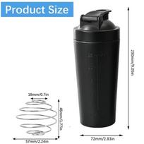 Premium 304 Stainless Steel Protein Shaker Cup With Generous Capacity For Smoothies Black