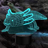 Lampka Nocna Led Aksolotl Efekt 3D Kolorowa Dla Dzieci Pilot Prezent