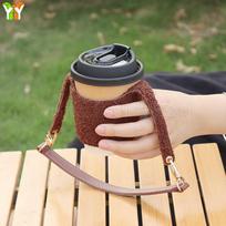 Sometime Cute Plush Cup Sleeve Autumn Winter Velcro Detachable Handheld For Coffee Milk Tea Cups Taiwan Popular Hot Cold Drinks