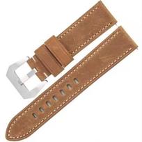 Leather Watch Strap Is Suitable For Apple Huawei 20Mm 22Mm Waterproof, Soft And Wear-Resistant. 20mm silver buckle šviesiai ruda spalva