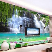 Krioklio kraštovaizdžio gamtos tapetai Svetainės TV siena Miegamojo namų dekoro sienų lipdukas 200 cm(W) x 140 cm(H)
