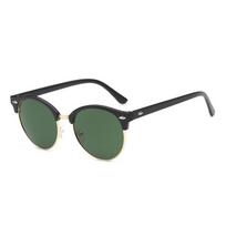 Madingi unisex poliarizuoti UV400 vairavimo vintažiniai akiniai nuo saulės apvalūs moteriški vyriški lauko šešėliai Retro Steampunk 02 black