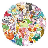 50 Pokemon Doodle lipdukų lagaminui, šaldytuvui, šalmui, mobiliajam telefonui, virduliui, dekoratyviniai lipdukai „pasidaryk pats“