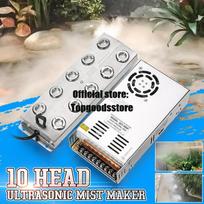 5000mL/H 10 Head Ultrasonic Mist Maker Fogger Humidifier Greenhouse Aeromist Hydroponics with Switching Power Supply