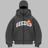2025 Men's New Arrival Zip Hooded Coat with Face Mask, Street Hip-Hop Double-Hooded Sweatshirt, Loose Y2K Couple S