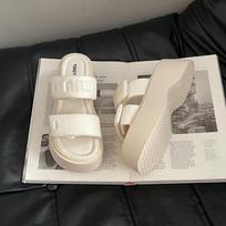 Fashion tribe Velcro blue platform sandals women's outer wear 2025 summer new non-slip beach shoes slippers 35 smėlis