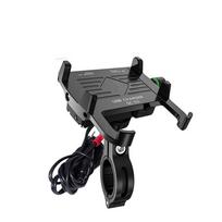 Motorcycle Scooter Phone Holder Qc3.0 Usb Fast Charger Handlebar Mount