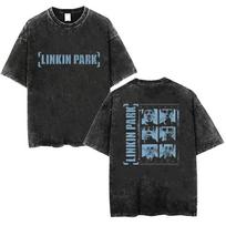 Mens washed Tshirt Linkin Meteora th Anniversary Park Retro Tshirt Comfortable Street Top Suitable for Both Men and Women S