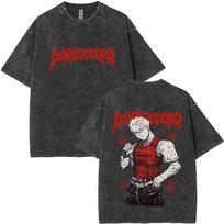 Washed Vintage Anime Dorohedoro Haru Graphic T Shirt Men Women Gothic Metal Manga Rock Tshirt Mens Casual Oversized Tshirts S