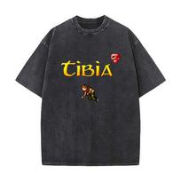 Tibia Game Gaming  Inspired Retro MMORPG Design  Men Women Summer Casual Oversized Tshirt Tees S