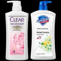 Clear Sakura Shampoo & Safeguard Honeysuckle Shower Gel Set