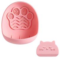 Detachable Suction Cup Pet Bowl Non-Slip Cat Food Water Bowl  Kitten/Puppy/Bunny rožinė