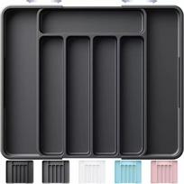 Adjustable Cutlery Drawer Organizer Expandable Save Space Kitchen Storage Solution Dividers Versatile Cutlery Tray Kitchen juoda