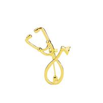 4 Colors Funny Stethoscope Lapel Pins Gold Silver Rosegold Black Plated Brooches For Doctors and Medical Students Badge