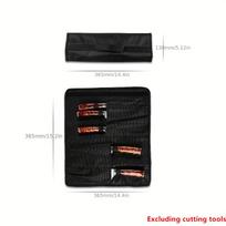 Portable Black Chef Knife Roll Bag 5 Pockets Carry Case Oxford Kitchen Cooking Knives Storage Bags Durable Knife Carrying Punch