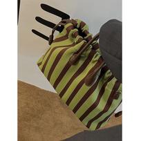 NEW Large Capacity Elastic Stripe Bucket Bag Tote Shopping Bag Crossbody Shoulder Bag Drawstring Soft Fabric Handbag žalia