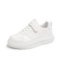 Kids Spring Autumn White Sneakers Boys Girls Velcro Casual Shoes Medium Large Children Korean Sports Shoes size 26 balta