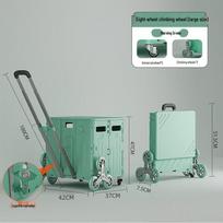 75L Folding Stair-Climbing Shopping Cart