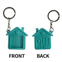 50Mm Mini Eco-Friendly 3D Printed Pla House-Shaped Photo Frame Customizable Picture Keyrings For Kids Adults Children's Birthday Gift Holiday Present