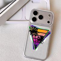 Sunset Palm Tree Phone Case For iPhone 17 16 15 14 13 12 Pro Max Plus With Magnetic Crystal Clear Case Wireless Charge iPhone 16 Pro Max