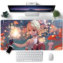 Genshin Impact Anime Yoimiya Mouse Pad Large Gaming Keyboard Mat LockEdge Rubber Computer Office Accessories LE600x300x2mm