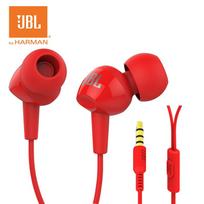 JBL C100SI į ausis įkišamos laidinės ausinės su mikrofonu, 3,5mm, raudonos