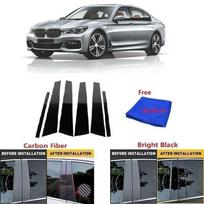 For BMW 7 Series F01 F02 2009-2015 Gloss Black Window Trim Cover BC Column Sticker Polished Pillar Posts bright black