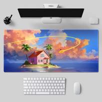 Leather Dragon Ball Z Mouse Pad Large Cartoon Animation Hot Blood Son Goku Man Mouse Pad Vegeta Turtle Fairy Dragon Animation Table Mat Waterproof 600x300mm