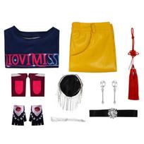 Anime Demon Hunters Costume Set Rumi Inspired Cosplay Outfit Korean Style Dress-up Uniform for Girls Halloween Comic Party 110 cm