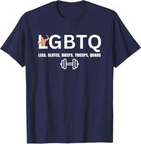 LGBTQ kojos sėdmenys bicepsas tricepsas keturgalviai juokingi sporto salės pratimo marškinėliai XL